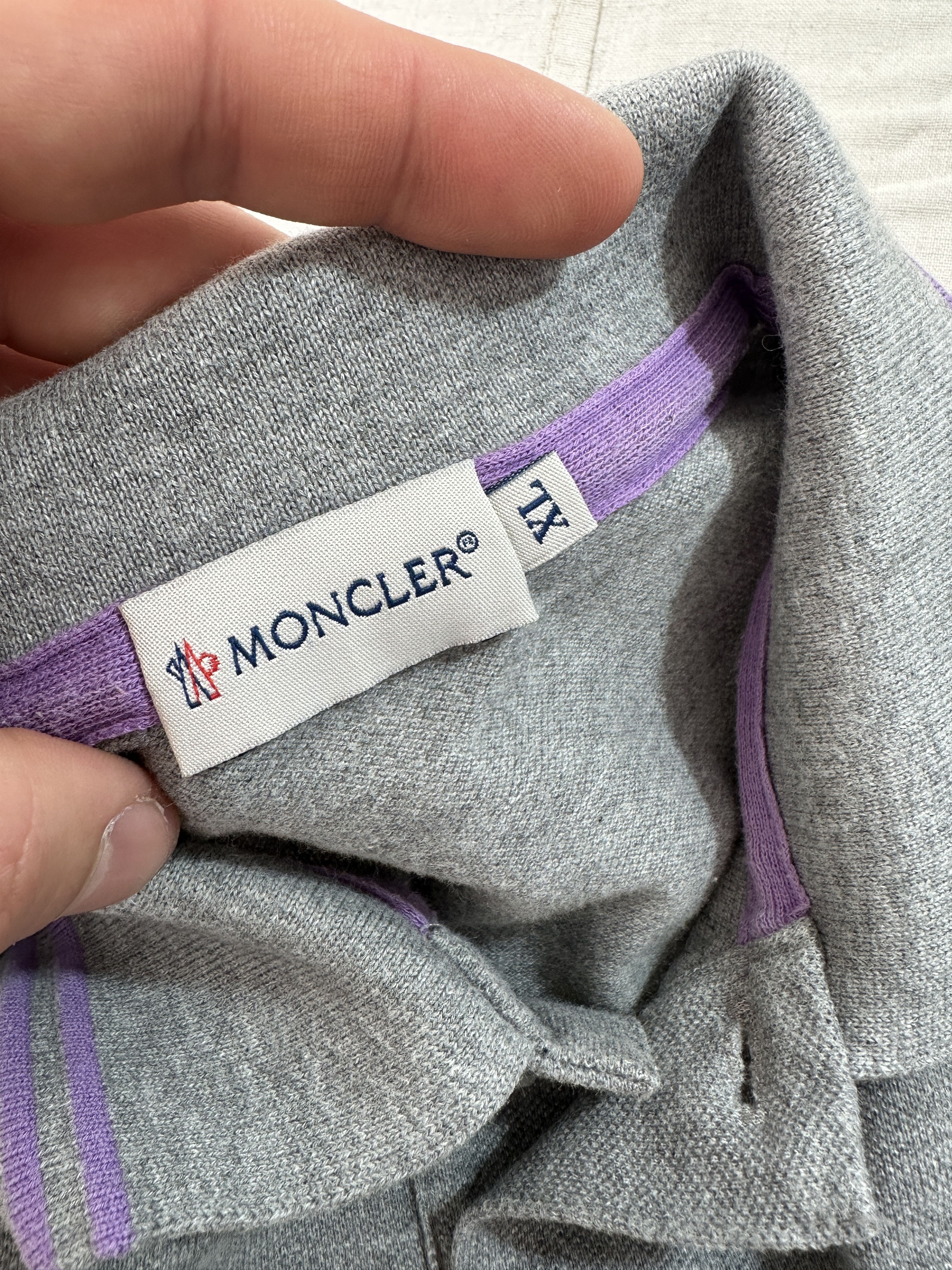 Moncler Moncler Classic Pique Polo Shirt Logo Patch Gray Size XL Size US XL / EU 56 / 4 - 11 Thumbnail