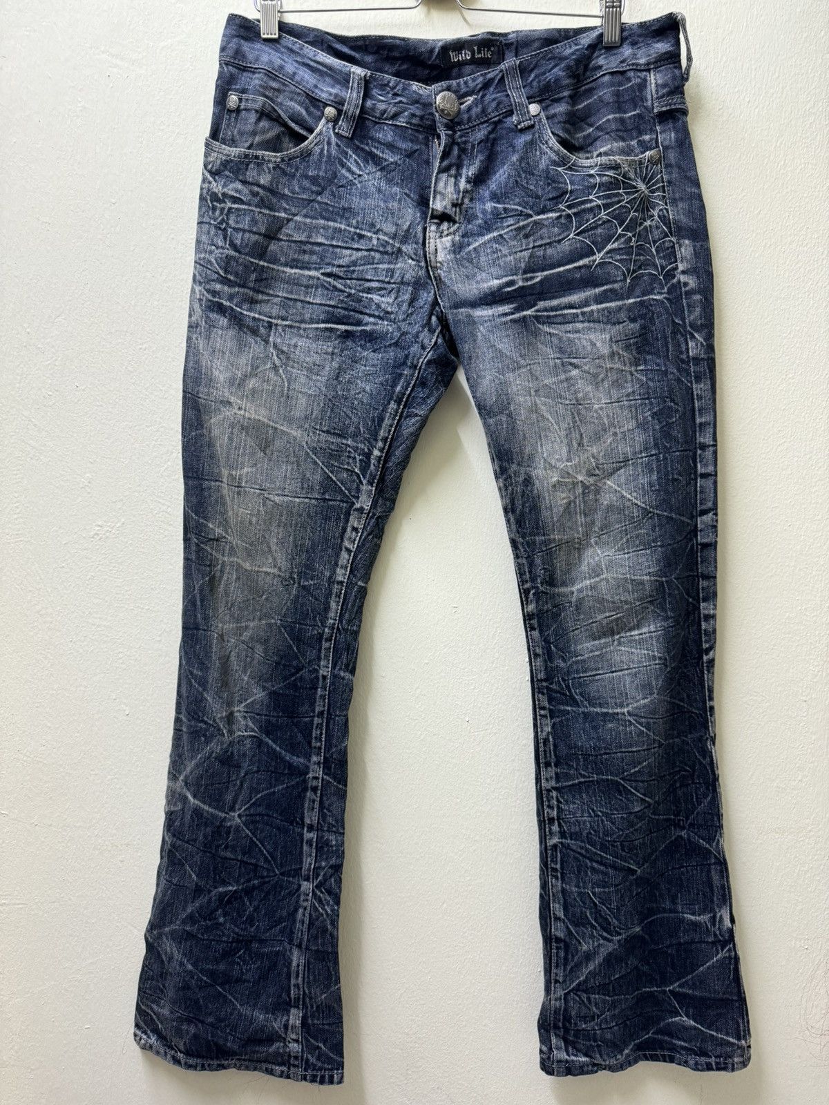 Japanese Brand Avantgarde Wild Life Distressed denim Size US 35 - 1 Thumbnail