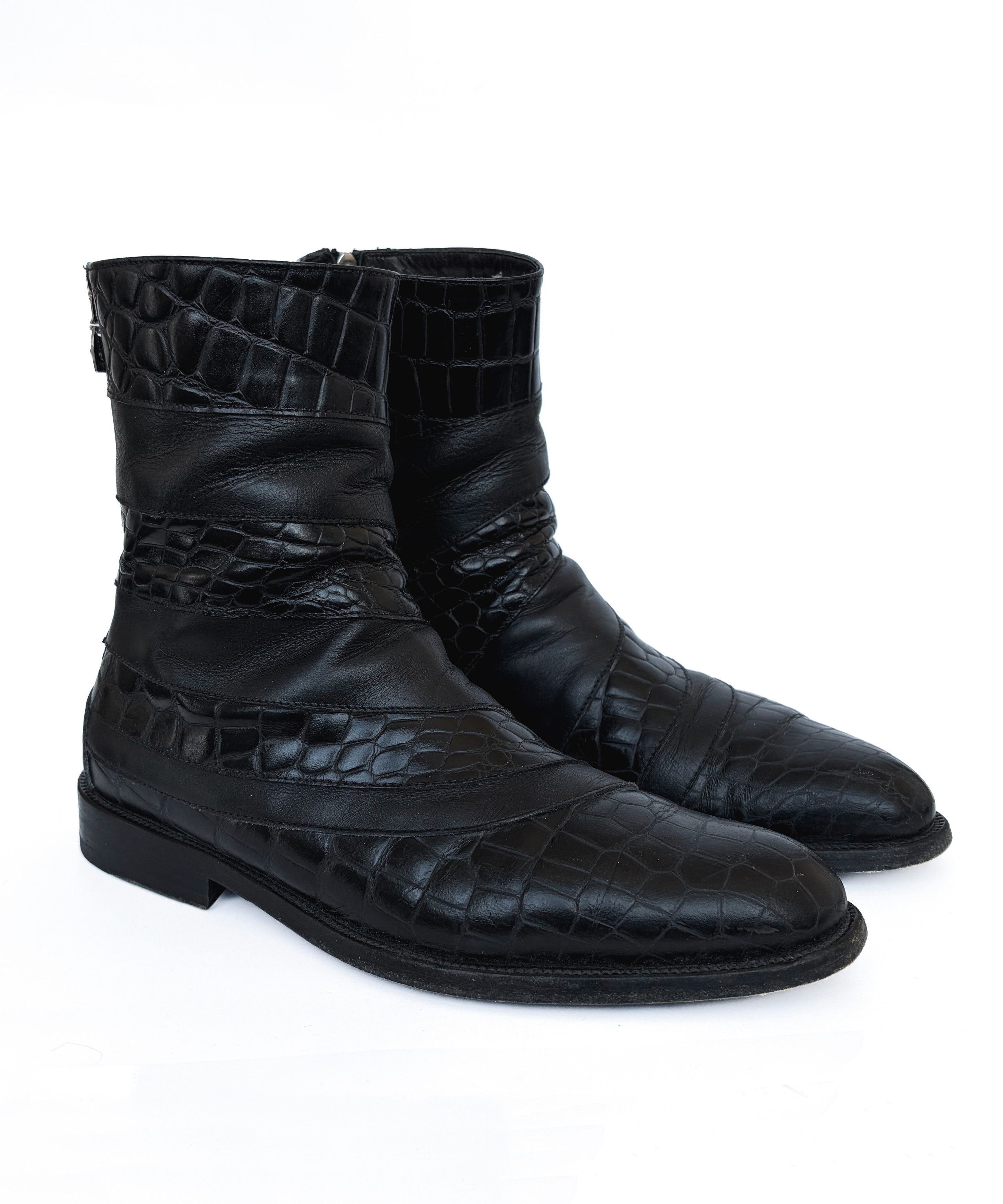 Versace GIANNI VERSACE Boots Ankle Shoes Leather Black Medusa Zip Size US 6 / EU 39 - 6 Thumbnail
