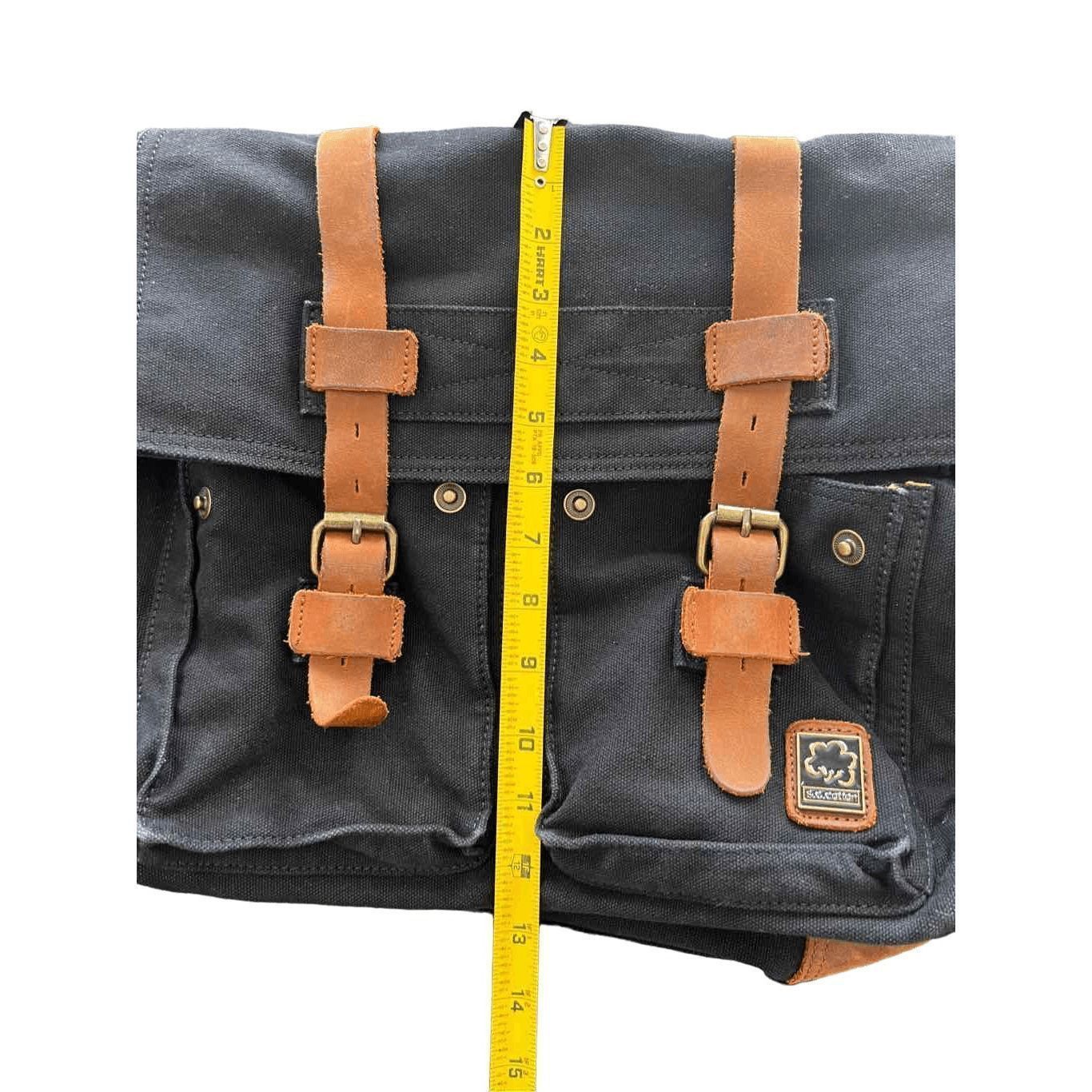 Other SC COTTON Messenger canvas leather backpack bag Size ONE SIZE - 6 Thumbnail