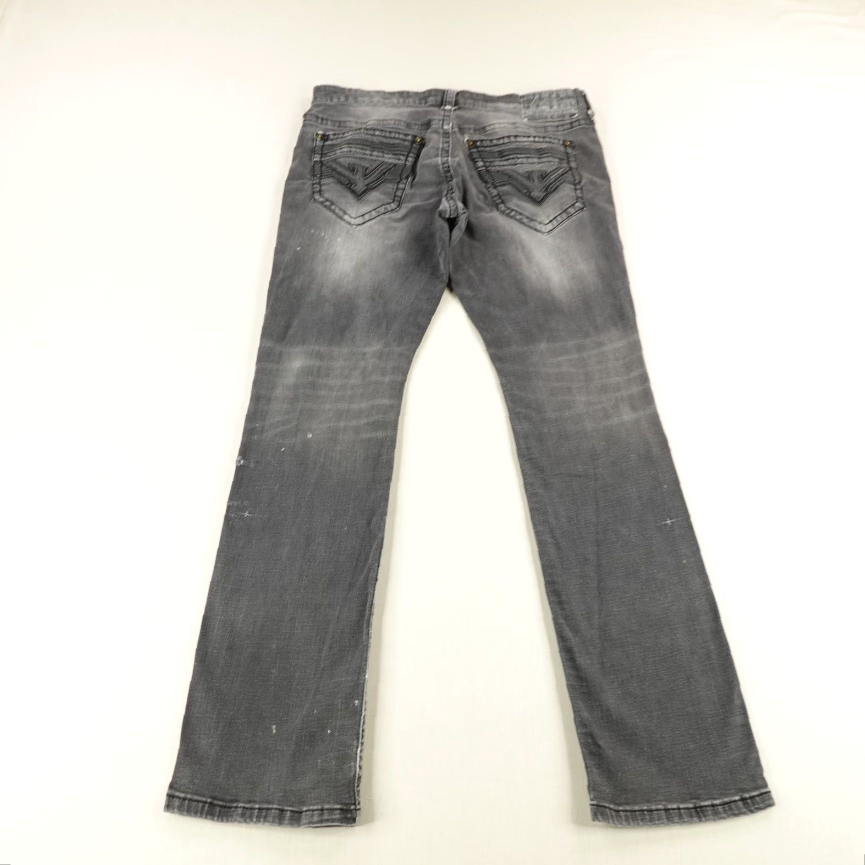 Vintage VINTAGE American Fighter Jeans Mens 36 Straight Denim Distressed Casual Slim Gray Size US 35 - 5 Thumbnail