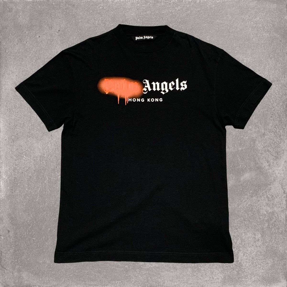 Palm Angels Palm Angels Large Hong Kong Sprayed Black Tee Size US L / EU 52-54 / 3 - 1 Thumbnail