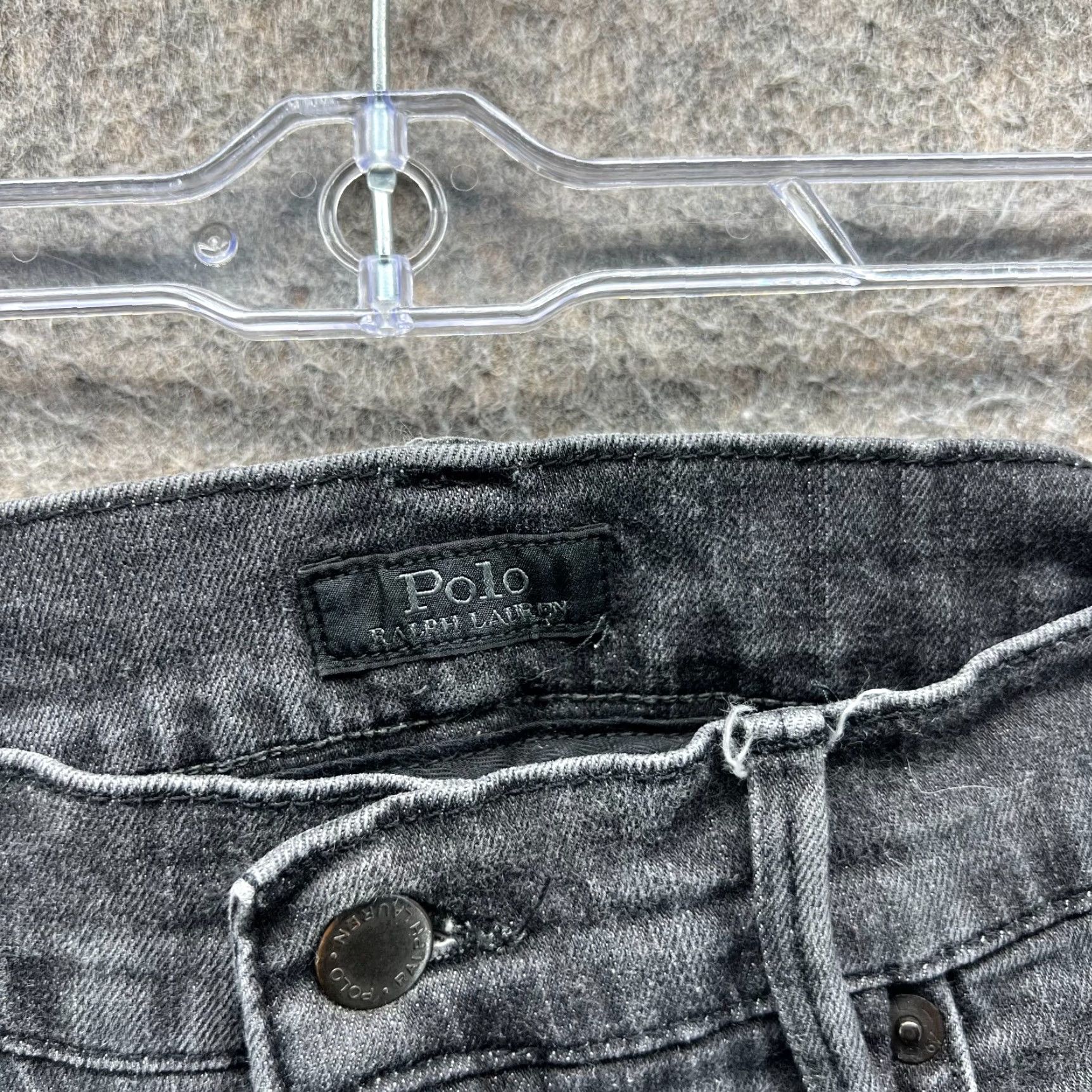 Polo Ralph Lauren Polo Ralph Lauren Jeans Men 36 Black Gray Straight Denim Pants VTG 5-Pocket Design Size US M / EU 48-50 / 2 - 5 Thumbnail