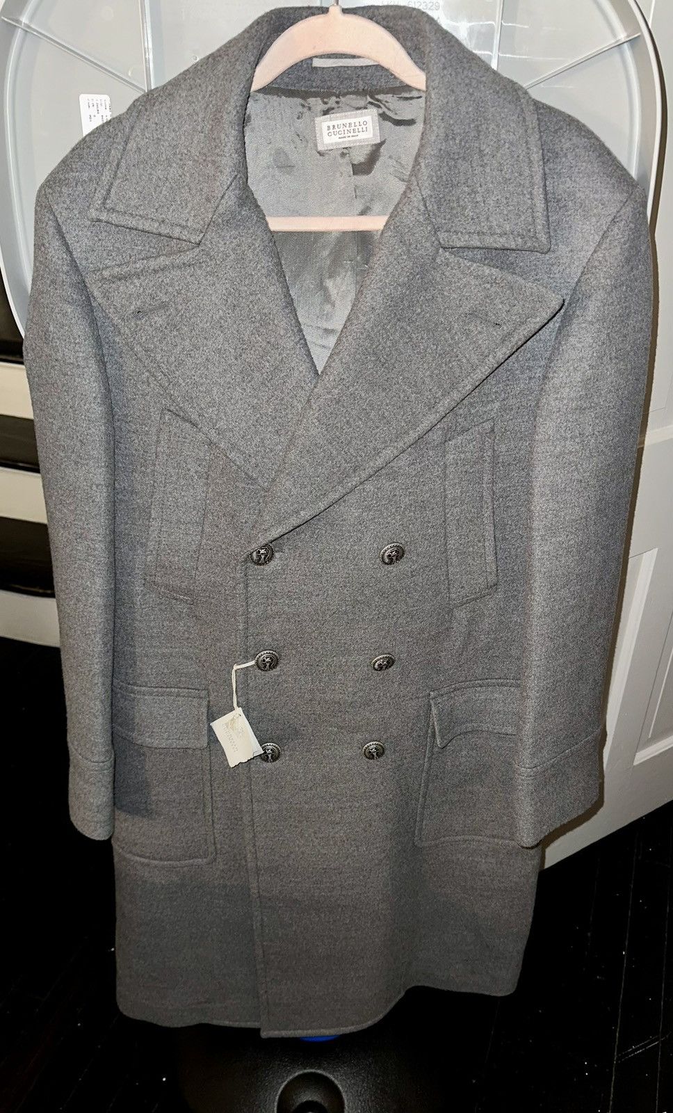 Brunello Cucinelli NWT-Brunello Cucinelli Gray Overcoat Button Closure Size 50 Size US L / EU 52-54 / 3 - 2 Thumbnail