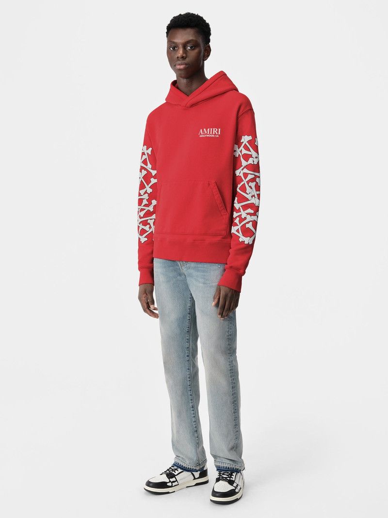 Amiri o1orln0326 Bones Stacked Hoodie in Red Size US XL / EU 56 / 4 - 2 Thumbnail