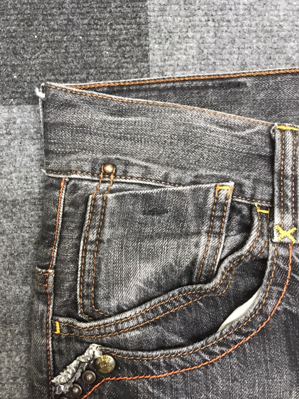 Japanese Brand 💥FLARE💥Archival RushHour Japan Black Stone Wash Denim F168 Size US 32 / EU 48 - 8 Thumbnail