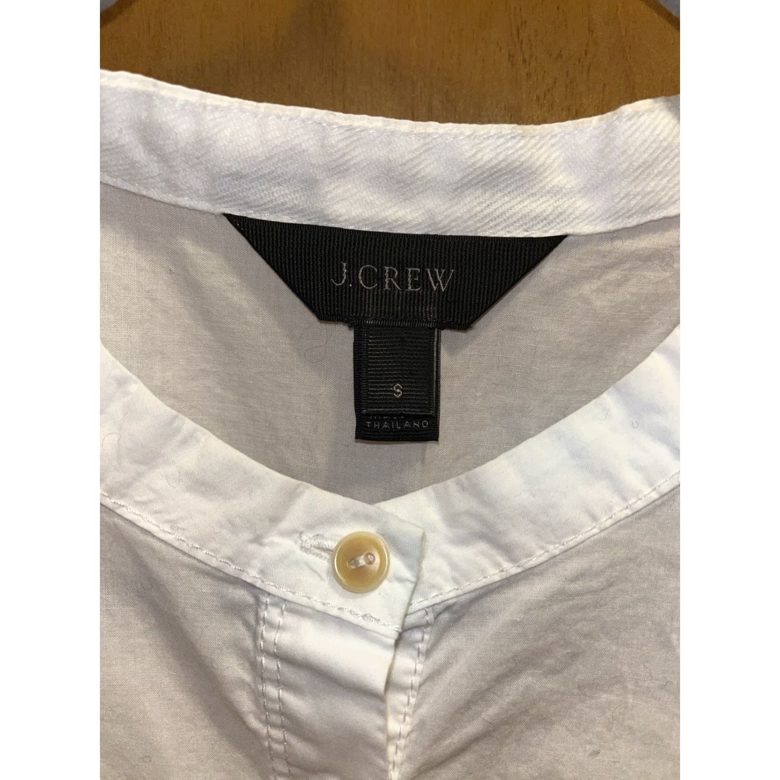 J.Crew J.Crew Women's Small White Cotton Henley 5-Button Short Sleeve Blouse Size S / US 4 / IT 40 - 3 Thumbnail
