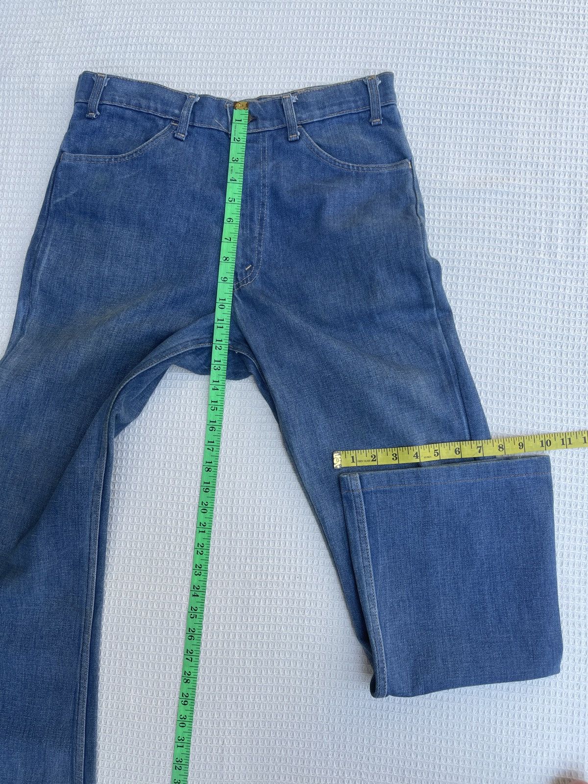 Levi's Rare🔥Vtg 70s Levis Orange Tab Flared Light Blue Jeans Size US 33 - 16 Thumbnail