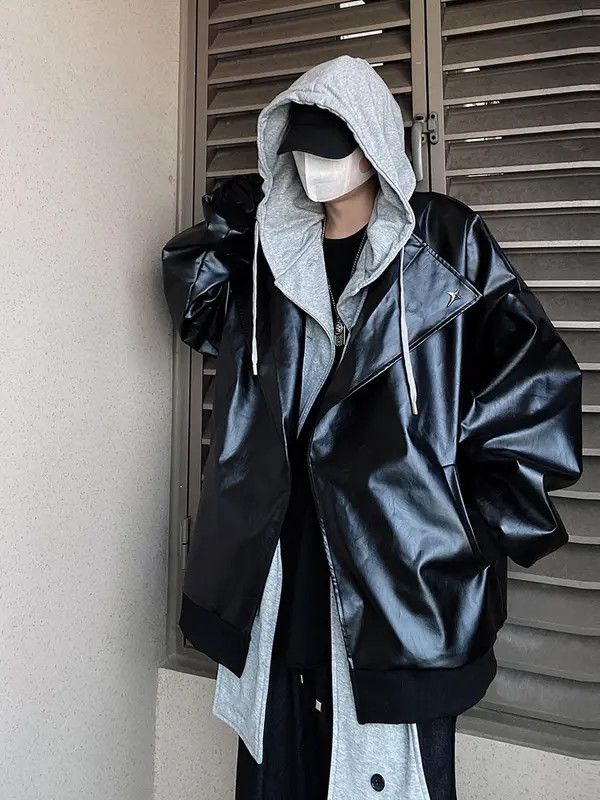 Leather Hirakawa x Ema Black Faux Glossy Leather Coat Size US L / EU 52-54 / 3 - 5 Thumbnail