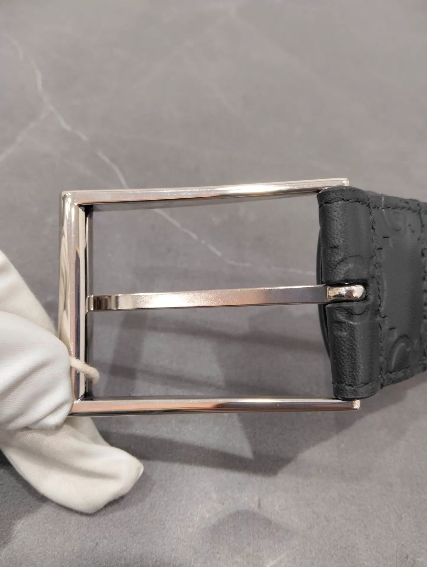 Gucci GUCCI Classic Black Printed Pin Buckle Belt 90cm Size ONE SIZE - 3 Thumbnail