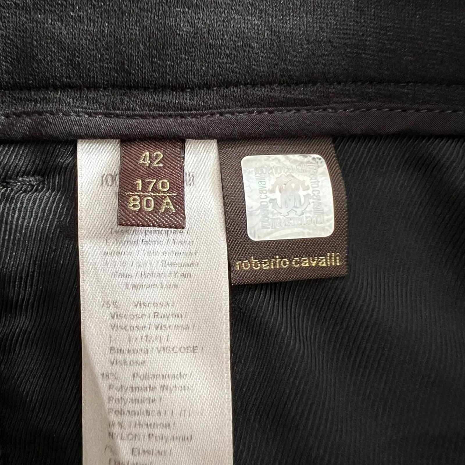 Roberto Cavalli ROBERTO CAVALLI Black Mid-Rise Cropped Skinny Pants, M/IT42 Size 27" / US 4 / IT 40 - 7 Thumbnail