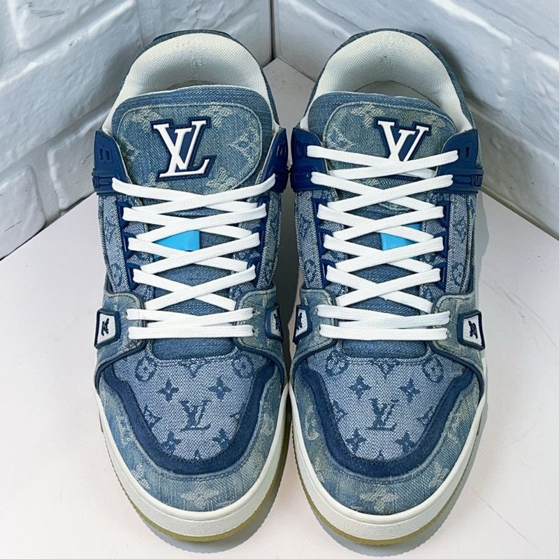 Louis Vuitton Louis Vuitton Blue Denim Low-Top Fashion Sneakers 0079 Size US 9.5 / EU 42-43 - 1 Thumbnail