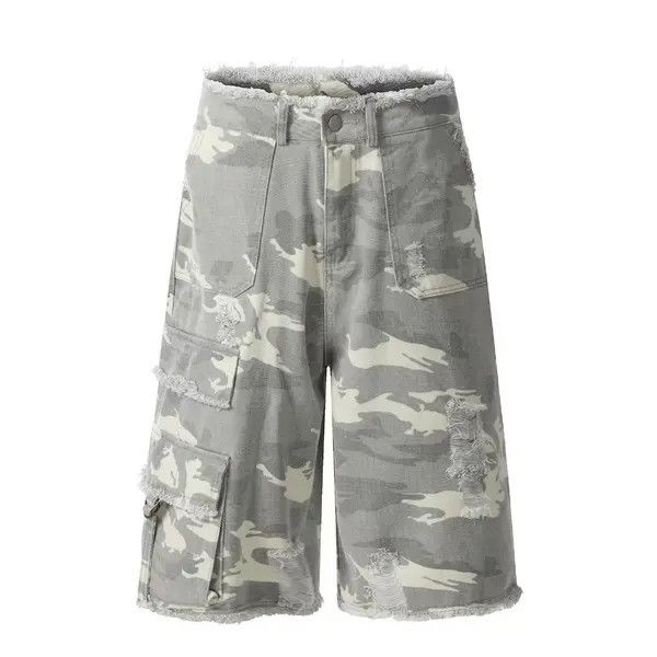 Vintage VIBE Washed and distressed baggy camouflage casual shorts Size US 32 / EU 48 - 1 Thumbnail