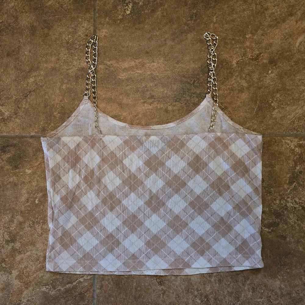 Designer Nude Plaid FR Cropped Tank Size XL / US 12-14 / IT 48-50 - 2 Thumbnail