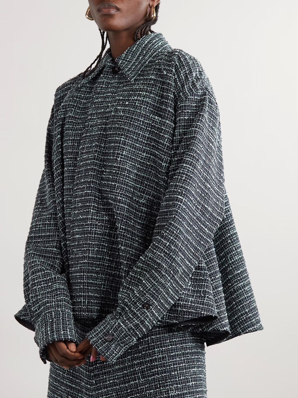 Bottega Veneta Bottega Veneta Oversized Tweed Shirt Size XS / US 0-2 / IT 36-38 - 1 Thumbnail