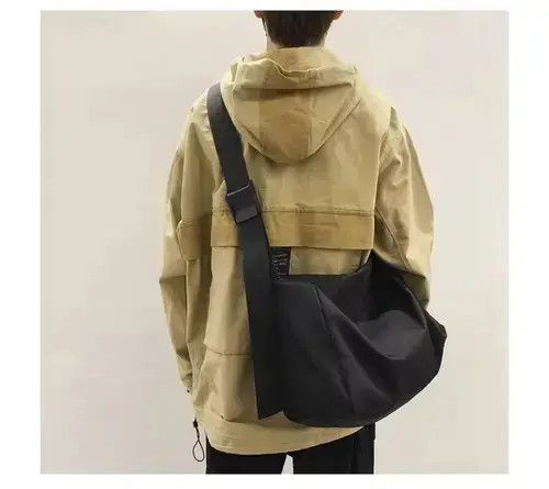 Fashion Y2K Large Capacity Crossbody Bag in Black, Men's