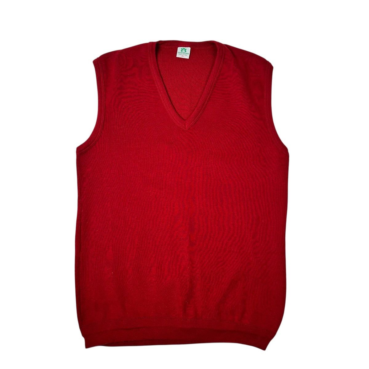 Vintage Vintage 80s Men’s Red Sweater V-Neck Vest XL Made In Italy Size US XL / EU 56 / 4 - 1 Thumbnail