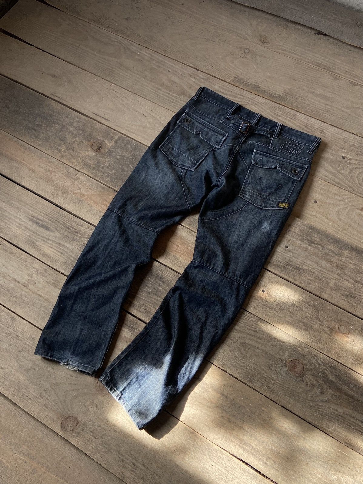 G-Star × Vintage Vintage G Star Raw biker pants 3D denim y2k Size US 34 / EU 50 - 1 Thumbnail