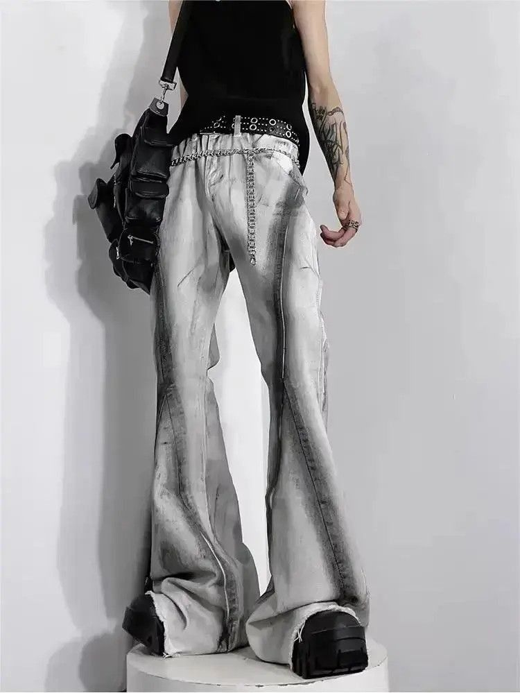 Japanese Brand Retro spray painted micro horn jeans Size US 32 / EU 48 - 5 Thumbnail