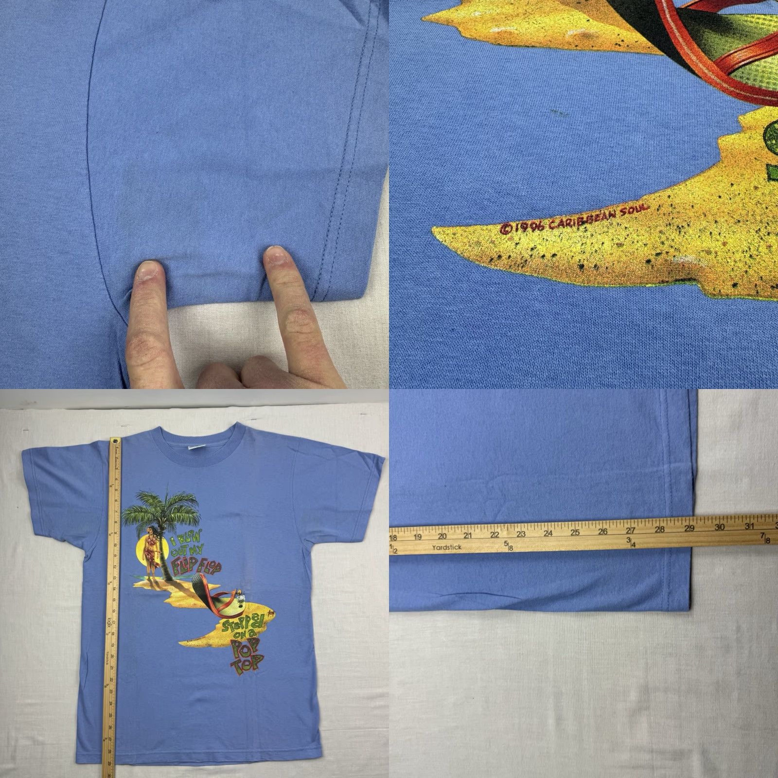 Vintage VINTAGE Caribbean Soul T-Shirt Men L Blue 90s Beach Tropical Crew Neck Short Sleeve Graphic Print Vintage: Yes Mens Size US L / EU 52-54 / 3 - 8 Thumbnail