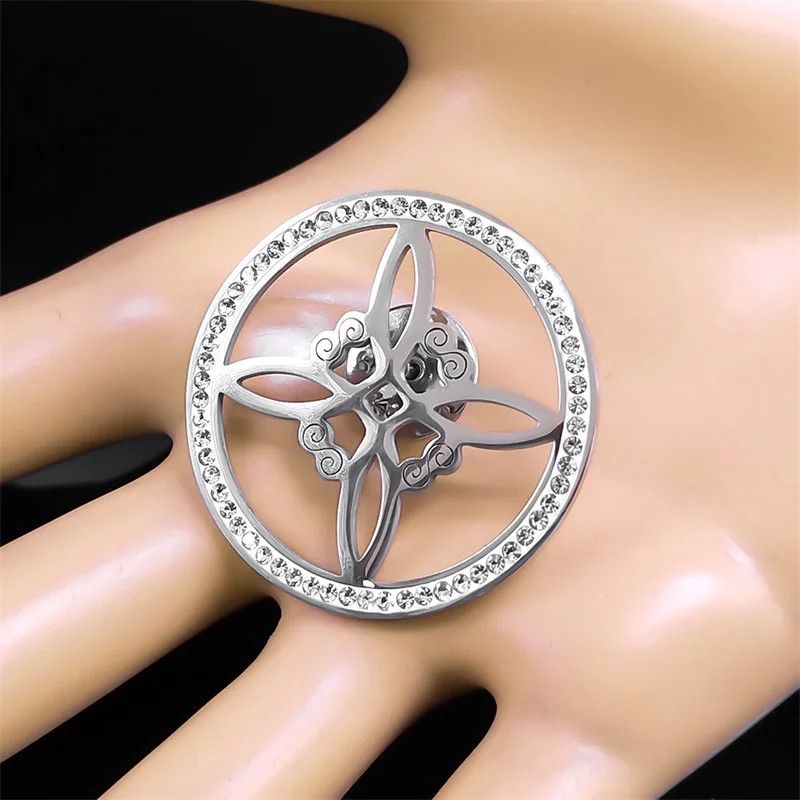 Jewelry Crystal Witch Celtic Knot Brooch Pin Jewelry Gift Size ONE SIZE - 4 Thumbnail