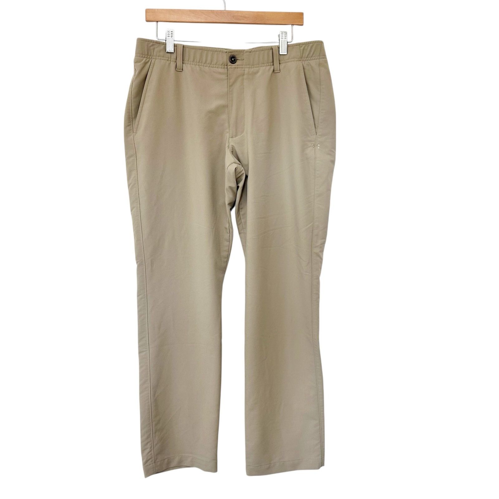 Under Armour Under Armour Tan Flat Front Chino Golf Pants Sz 34x30 Size US 34 / EU 50 - 1 Thumbnail