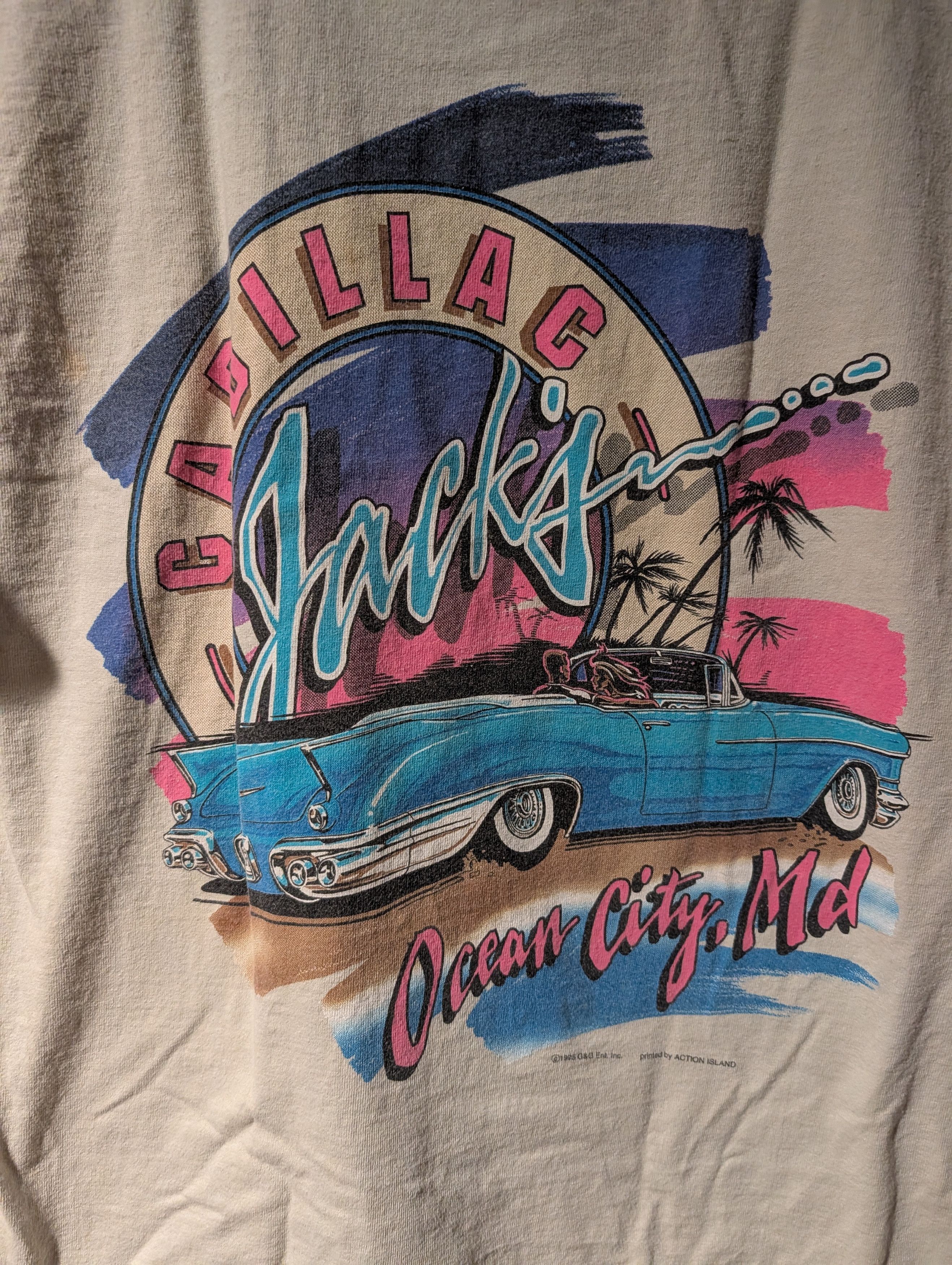 Arts & Science VTG 1995 Cadillac Jack's Ocean City MD Car Graphic T-Shirt Size US L / EU 52-54 / 3 - 2 Thumbnail