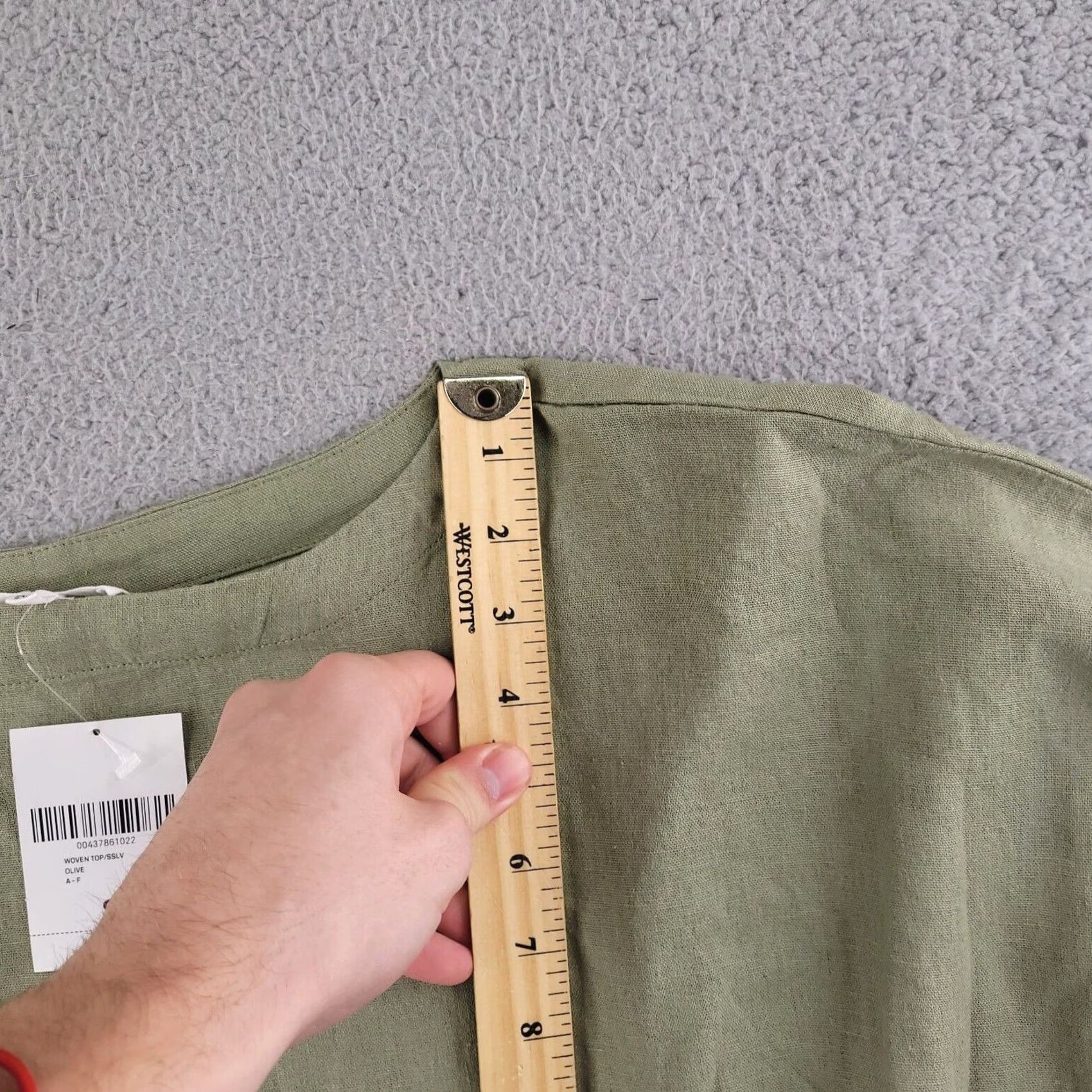 Forever 21 FOREVER 21 Blouse Shirt Womens S Linen Green Kendall Kylie Olive Woven Knit? Size S / US 4 / IT 40 - 7 Thumbnail