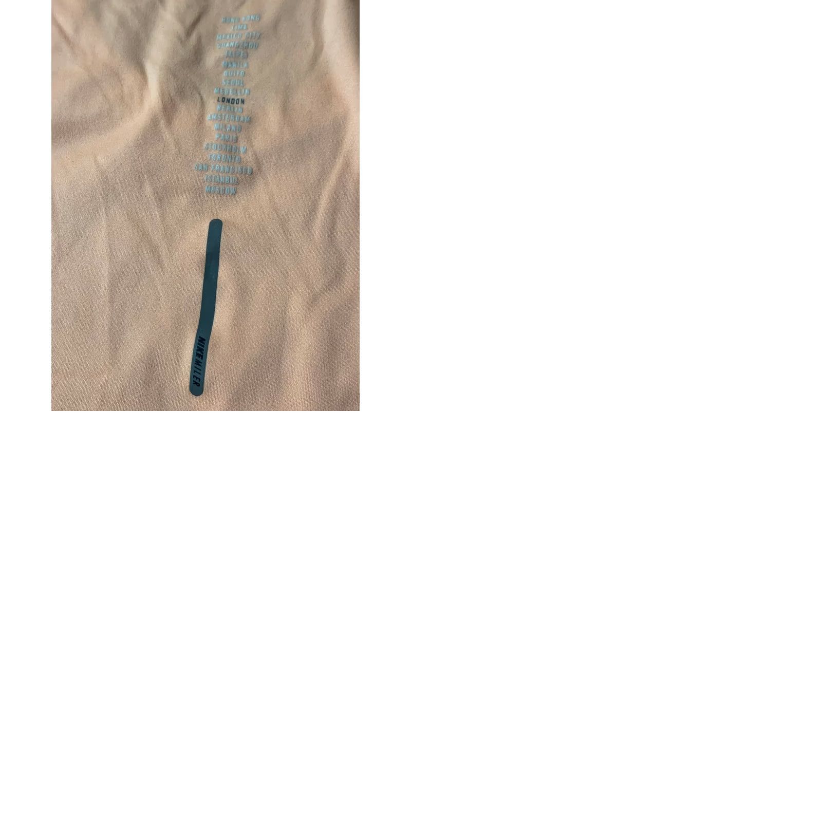Nike NIKE RUNNING DRI-FIT LONDON WOMENS TRAINING SHIRT JERSEY M White Peach Neon Green London Run Nike Dri-Fit T-Shirt Womens 2015 Size M / US 6-8 / IT 42-44 - 9 Thumbnail