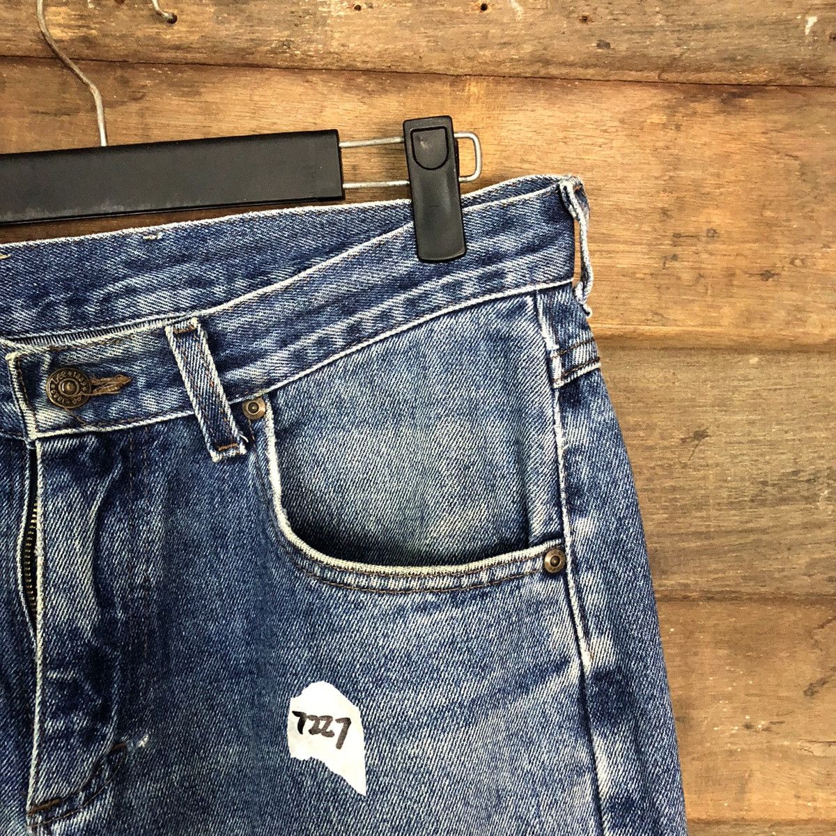 Lee Lee Blue Distressed Denim jeans vintage Pants #7327 Size US 28 / EU 44 - 5 Thumbnail