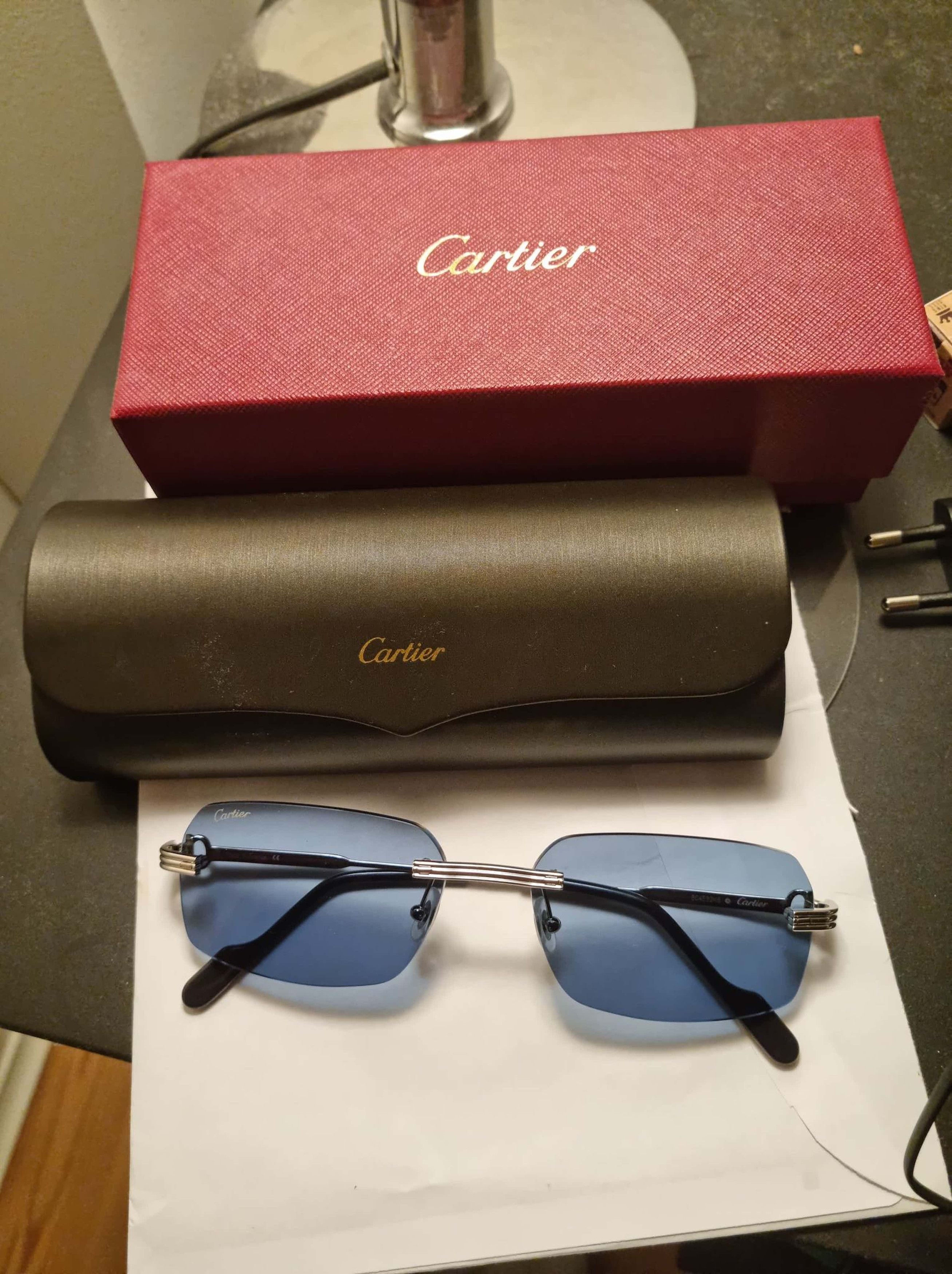 Cartier Cartier rimless sunglasses w original box and receipt | Grailed