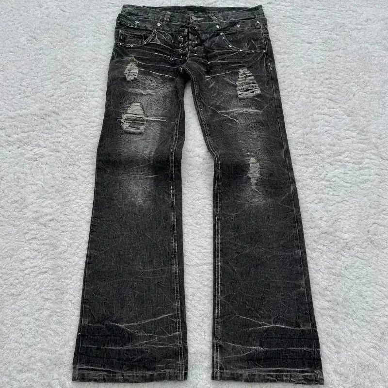 Japanese Brand Gothic Retro Micro Flared Jeans Size US 32 / EU 48 - 6 Thumbnail