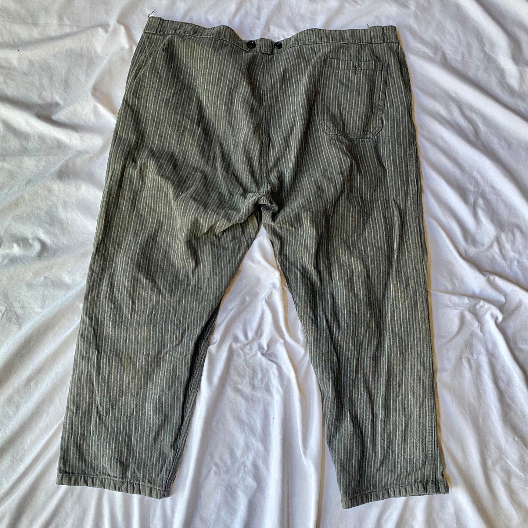 Vintage VINTAGE 1930s French Pinstripe Work Trousers XXL Workwear Size ONE SIZE - 5 Thumbnail