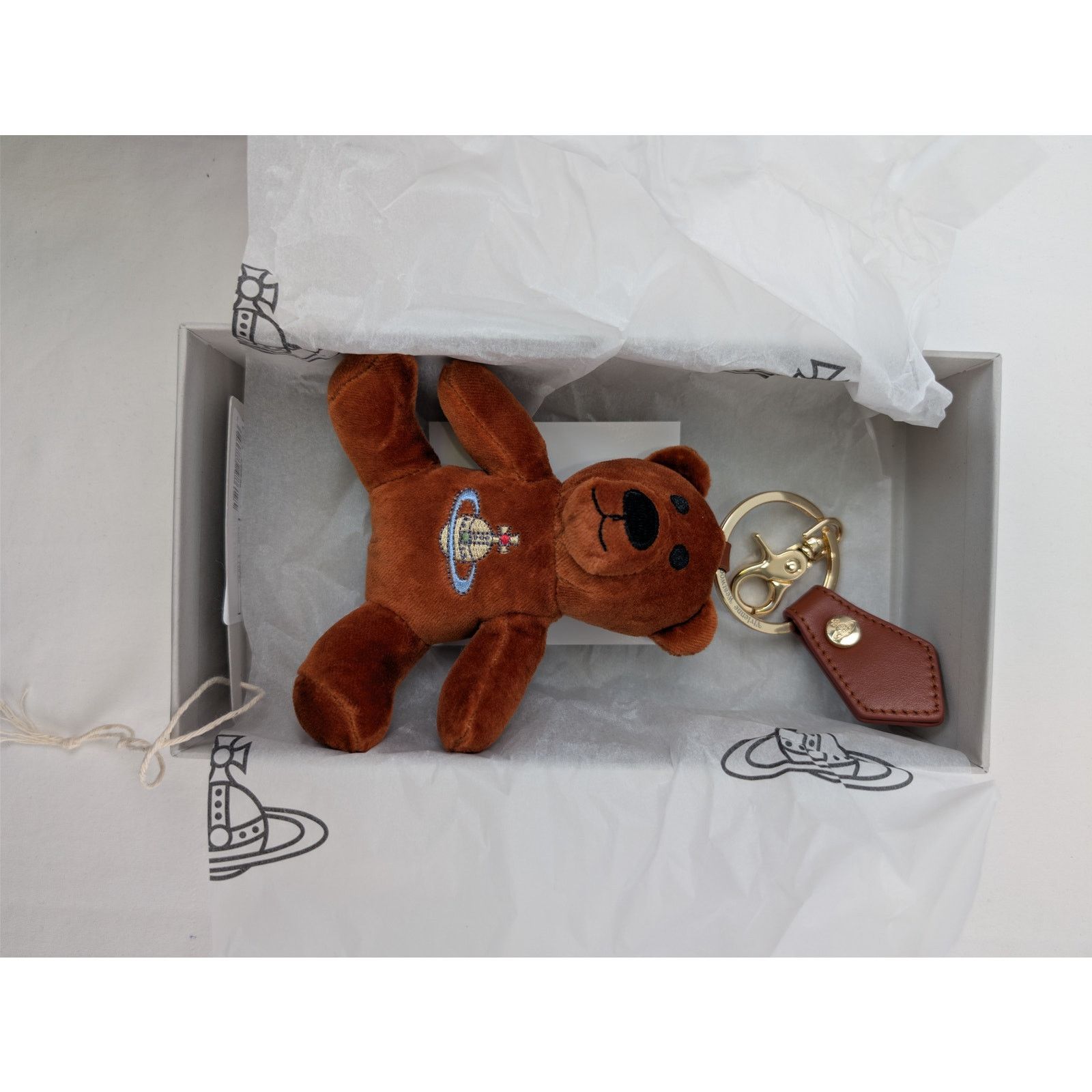Vivienne Westwood o1rshd1 Size: OS / Teddy Bear Keyring in Burnt Orange Velvet Size ONE SIZE - 13 Thumbnail