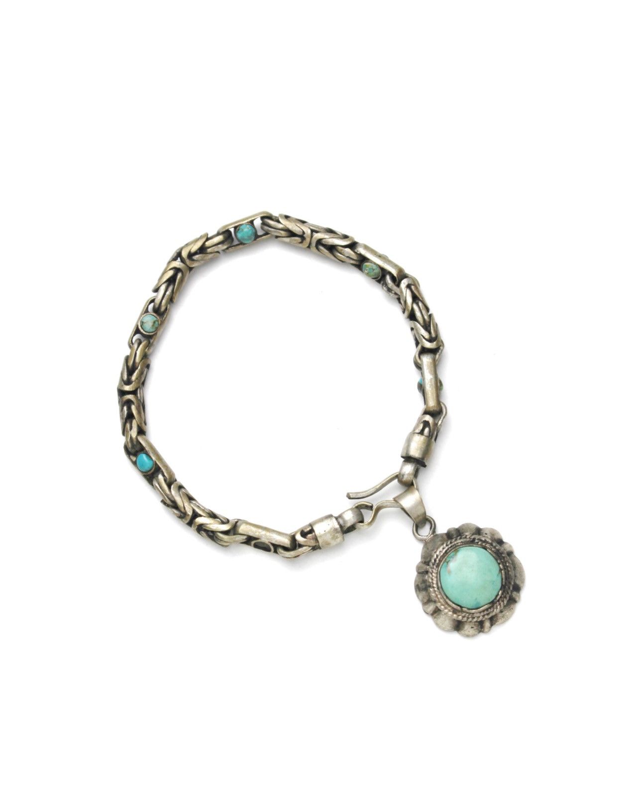 Native 2000S JAPANESE MADE SILVER-PLATED BRONZE TURQUOISE BRACELET Size ONE SIZE - 1 Thumbnail