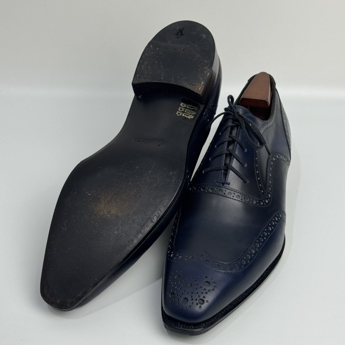 Corthay Corthay Bespoke Wingtip Oxford Navy Blue PatinaLeather Shoes Size US 10 / EU 43 - 15 Thumbnail