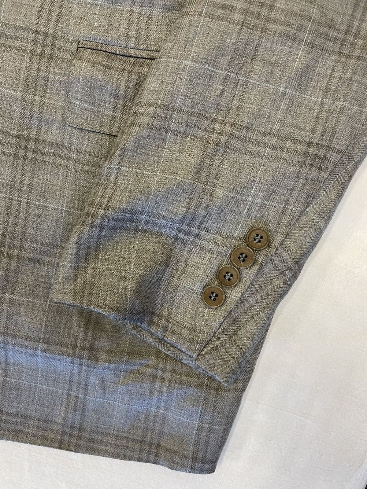 Ermenegildo Zegna Cashmere & Silk Check Jacket Size 50L - 6 Thumbnail