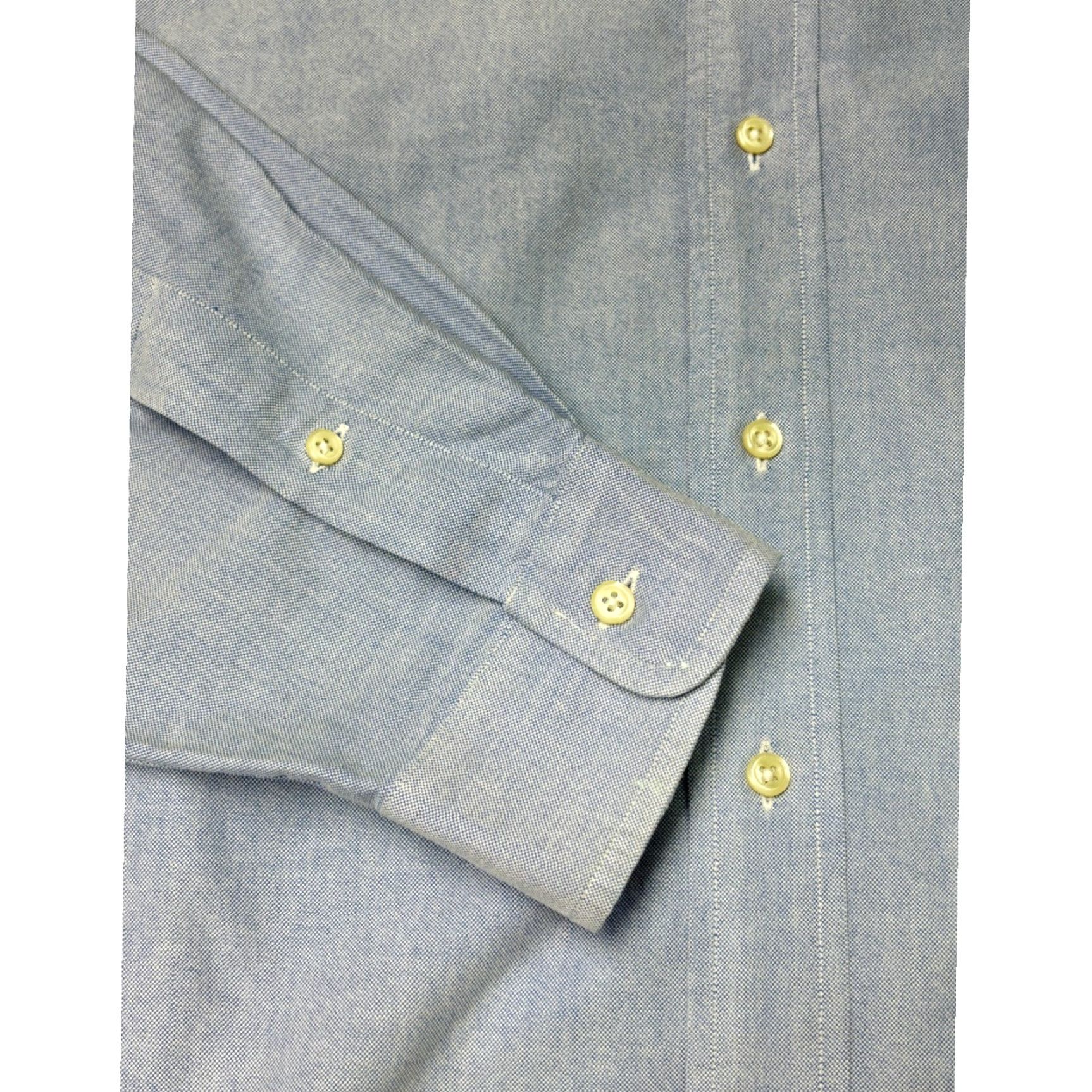 Ralph Lauren Ralph Lauren Mens Button-Down Long Sleeve Dress Shirt Blue Yarmouth Cotton Size 46R - 3 Thumbnail