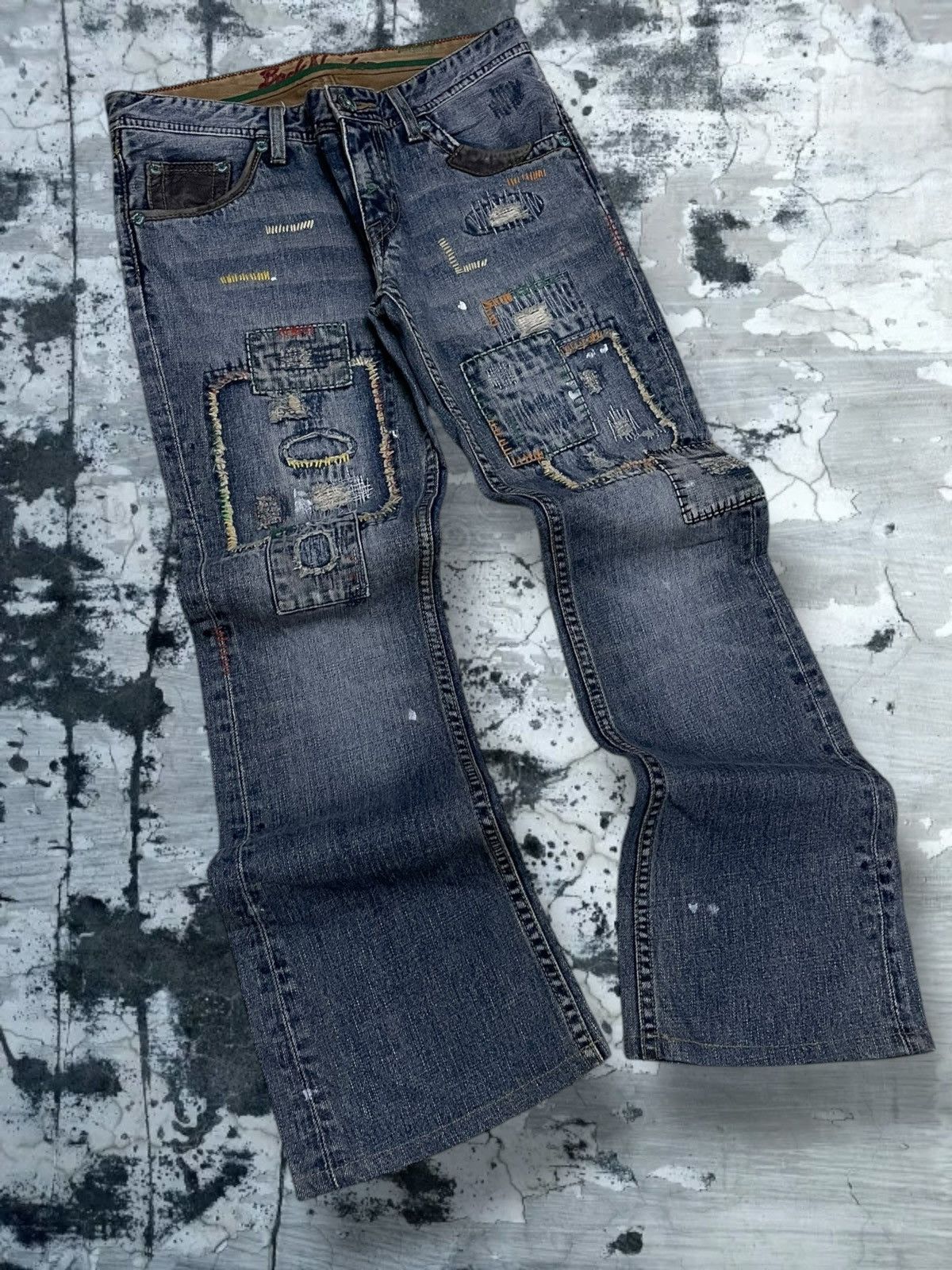 Tornado Mart Vintate Og 1990s Japan Designer Back Number Boro Distressed Size US 30 / EU 46 - 2 Thumbnail