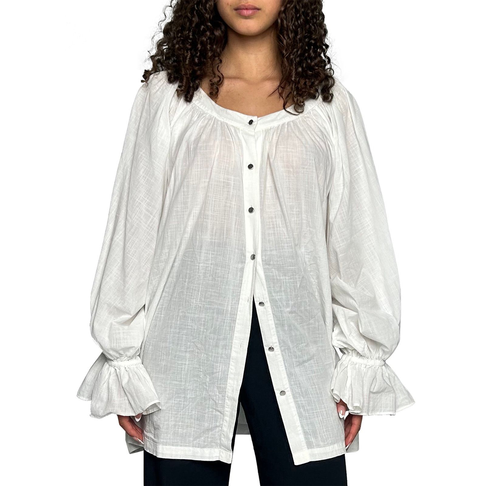 Aje White Button Up Blouse Size M / US 6-8 / IT 42-44 - 5 Thumbnail