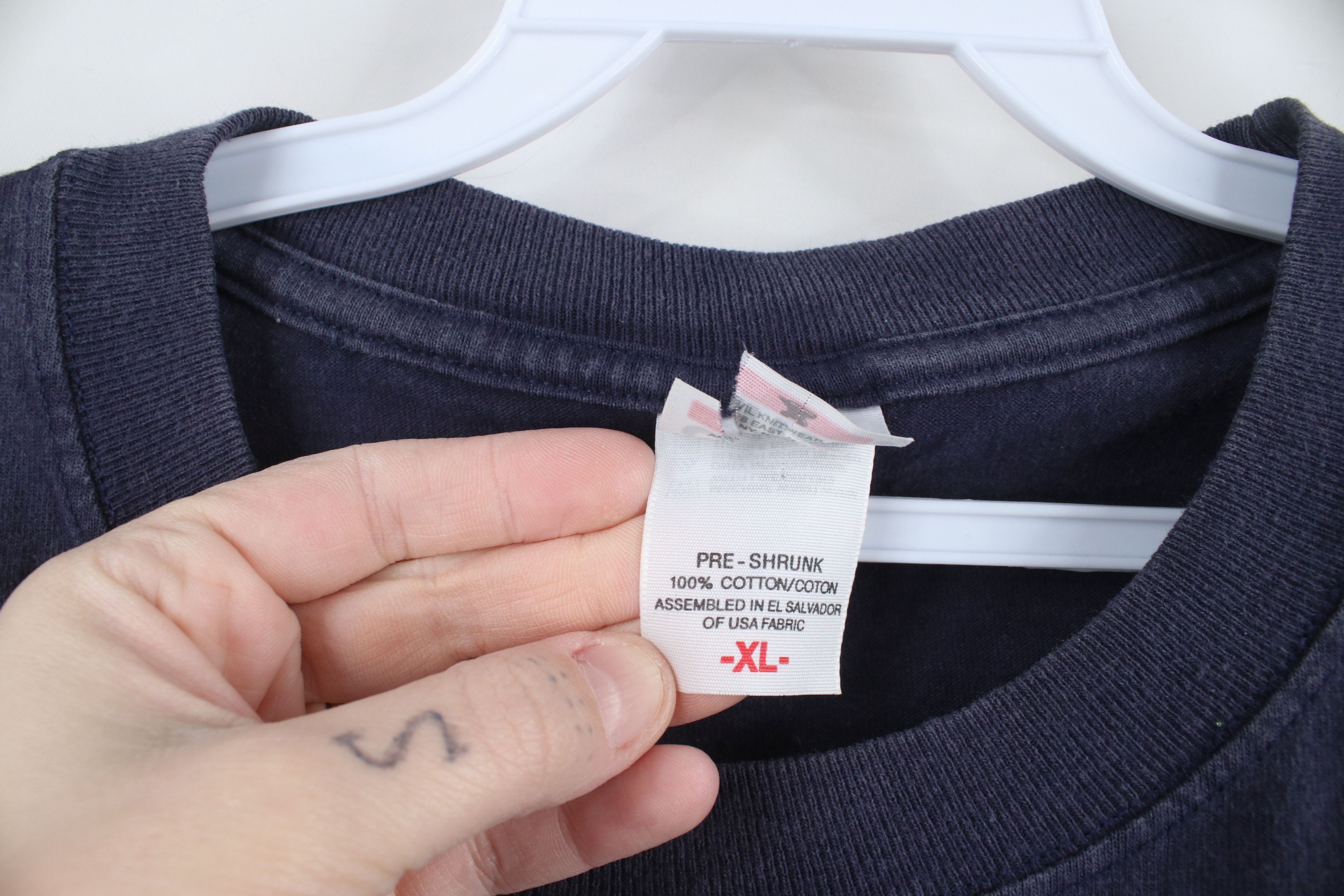 Vintage Vintage 90s Streetwear Long Sleeve T-Shirt Navy Blue Cotton Size US XL / EU 56 / 4 - 6 Thumbnail