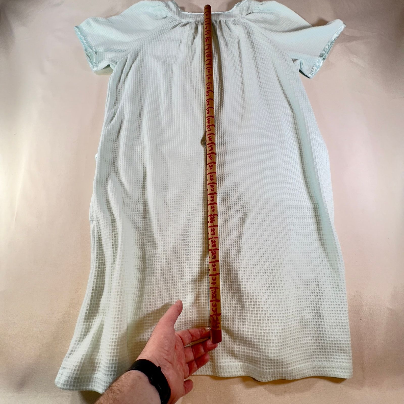 Other Jasmine Rose Woman L Waffle Weave Robe Embroidery Lite Blue Size ONE SIZE - 12 Thumbnail