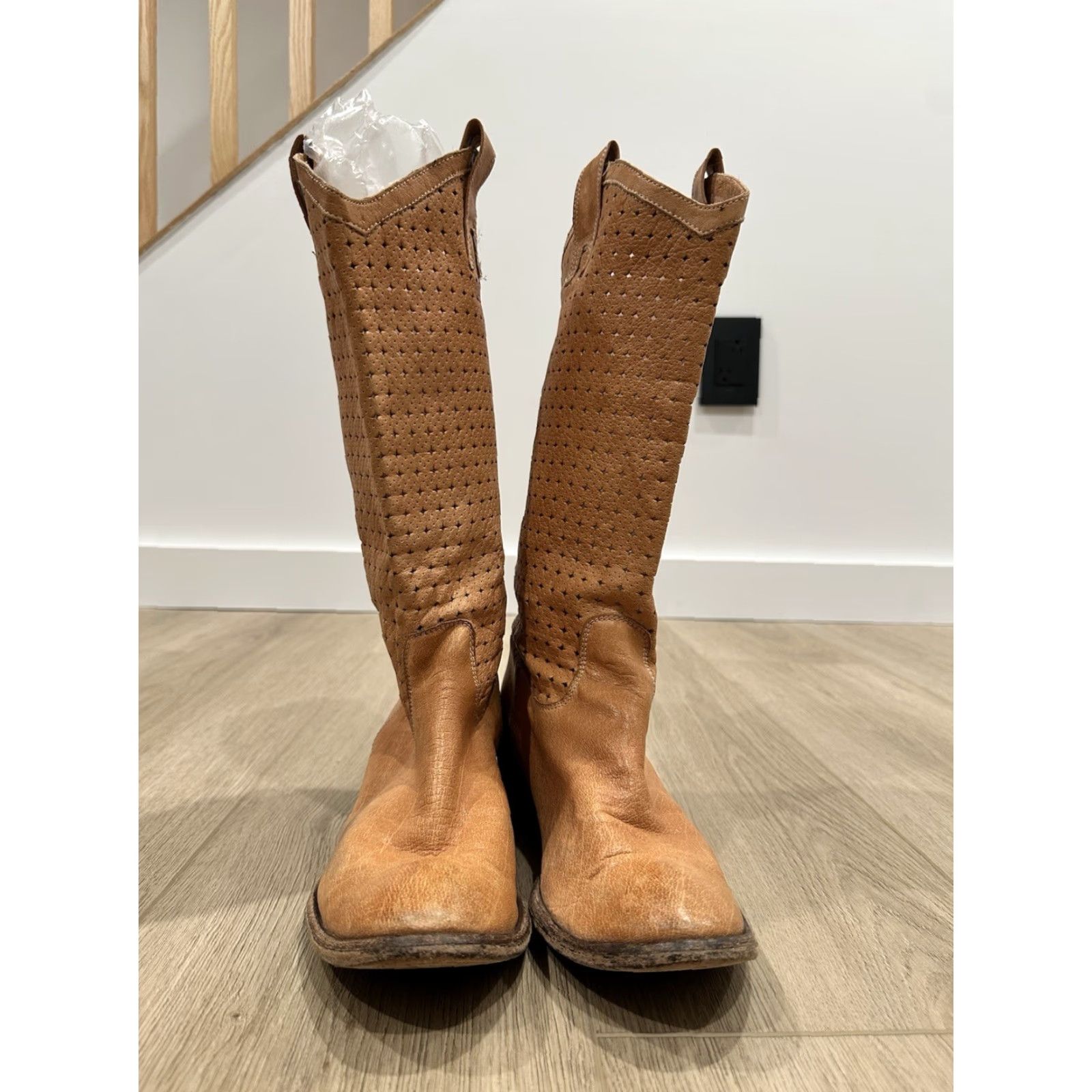 Frye Frye Women's Boots Western Pull On Leather 7.5B Brown Knee High Leather Lining Bohemian Vintage No Size US 8 / IT 38 - 2 Thumbnail