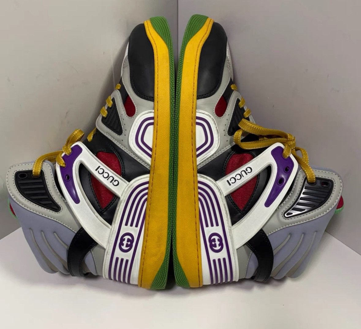 Gucci Gucci High-Top Basketball Sneakers in Black Red White - Size US 10.5 / EU 43-44 - 8 Thumbnail