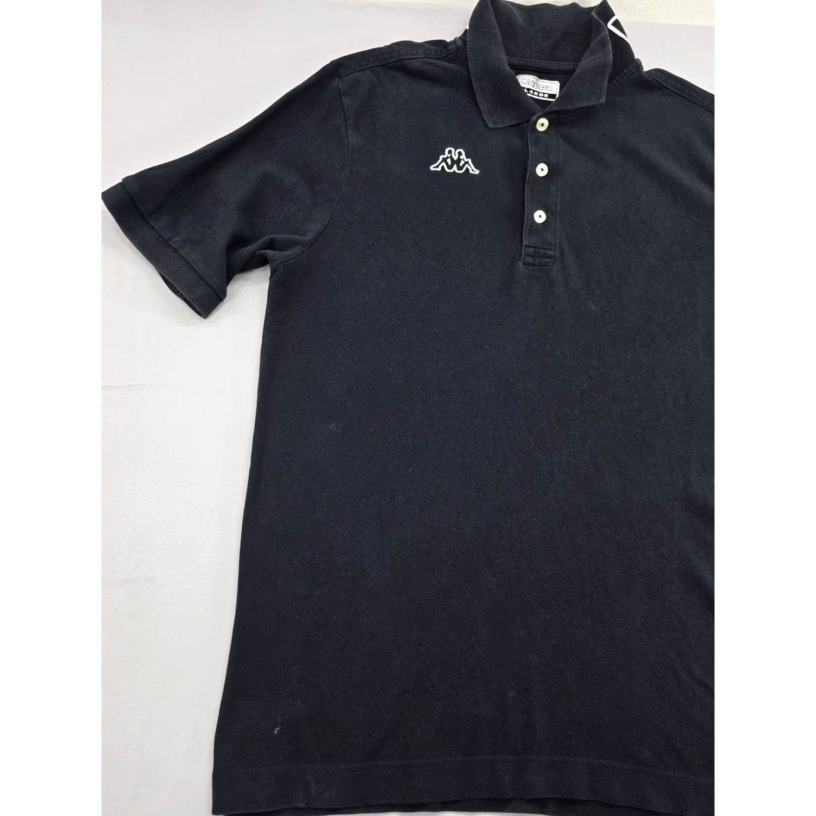 Kappa Kappa Mens Black Cotton Polo Shirt Large Short Sleeve Logo L Size US L / EU 52-54 / 3 - 6 Thumbnail