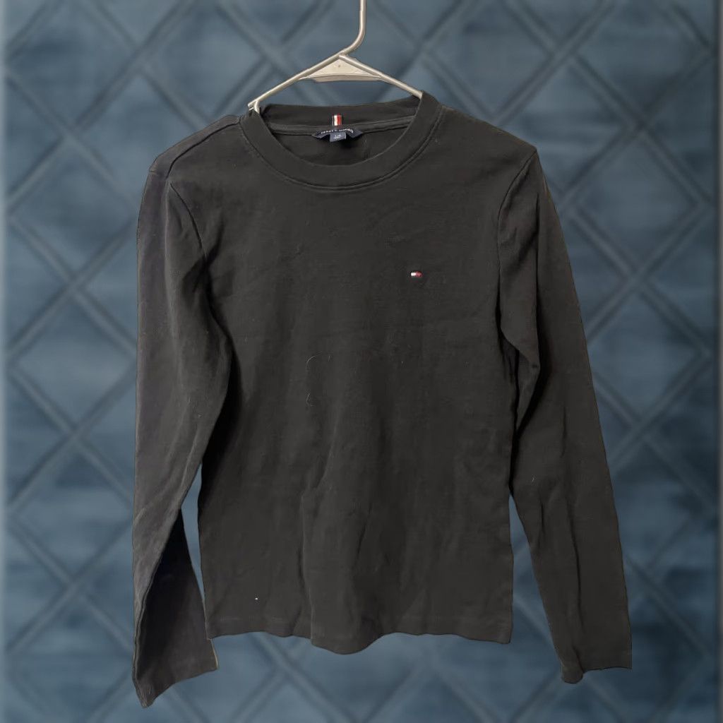 Tommy Hilfiger Tommy Hilfiger Women Crew Neck Knit Pullover Sweater Black Solid Size L Size L / US 10 / IT 46 - 1 Thumbnail