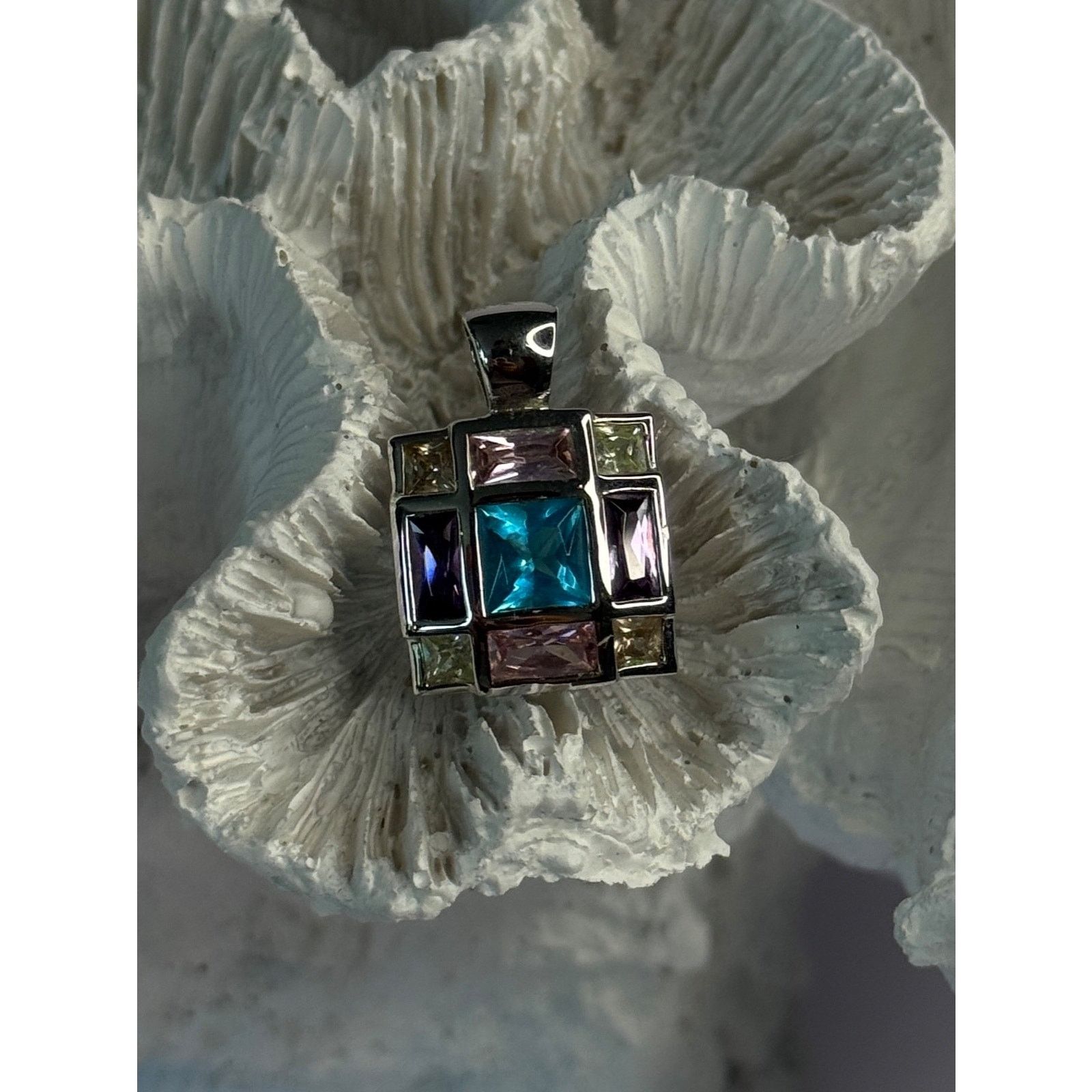 Jewelry FAS 925 STERLING SILVER MULTI COLOR TOURMALINE PENDANT Size ONE SIZE - 1 Thumbnail