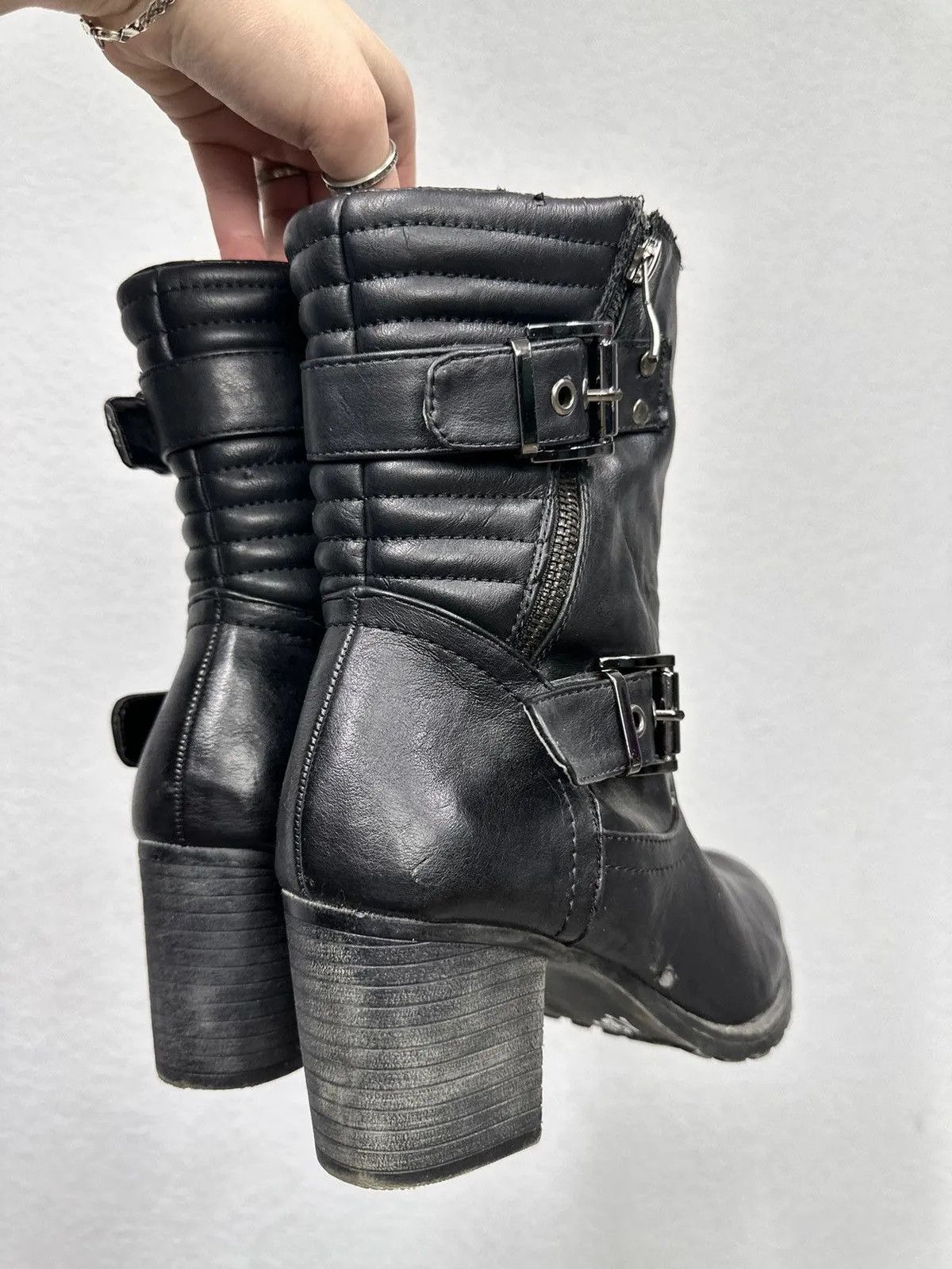 New Rock Vintage Leather Hight Heels Style Gothic Rick Size US 9 / IT 39 - 7 Thumbnail