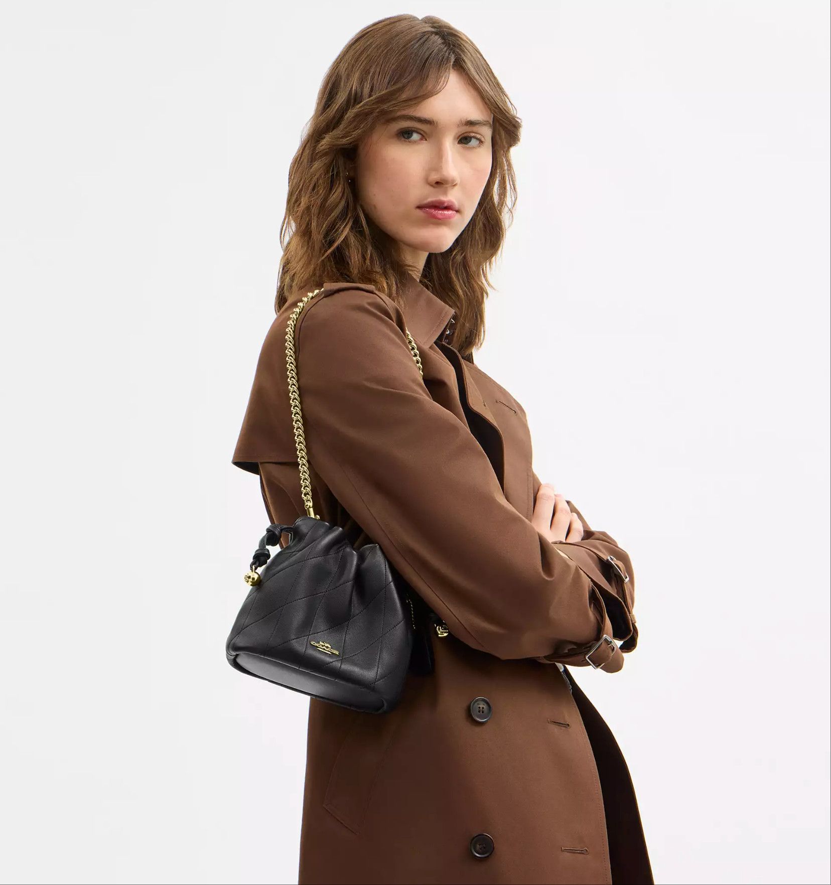 Coach Faye Mini Drawstring Bag With Quilting CDB69 Size ONE SIZE - 9 Thumbnail