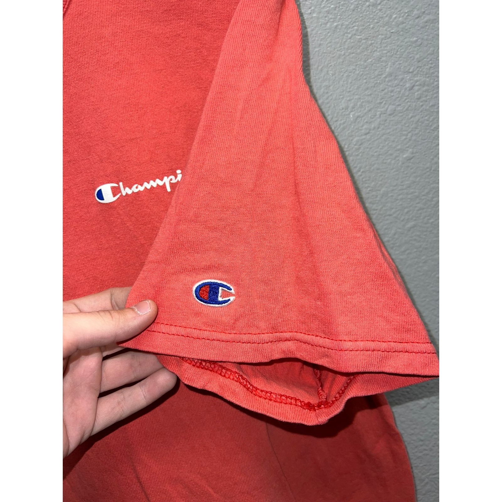 Champion Vintage Champion Essential Shirt Logo peach Pink Tee VTG L Size US L / EU 52-54 / 3 - 4 Thumbnail
